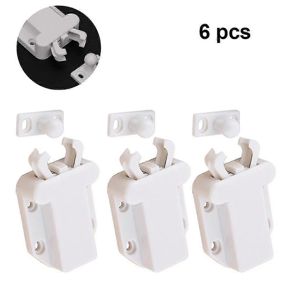 6 Pieces Push Catch Catch Spring Catch With Screws, Door Latch With Touch Unlocking Compatible With Ki