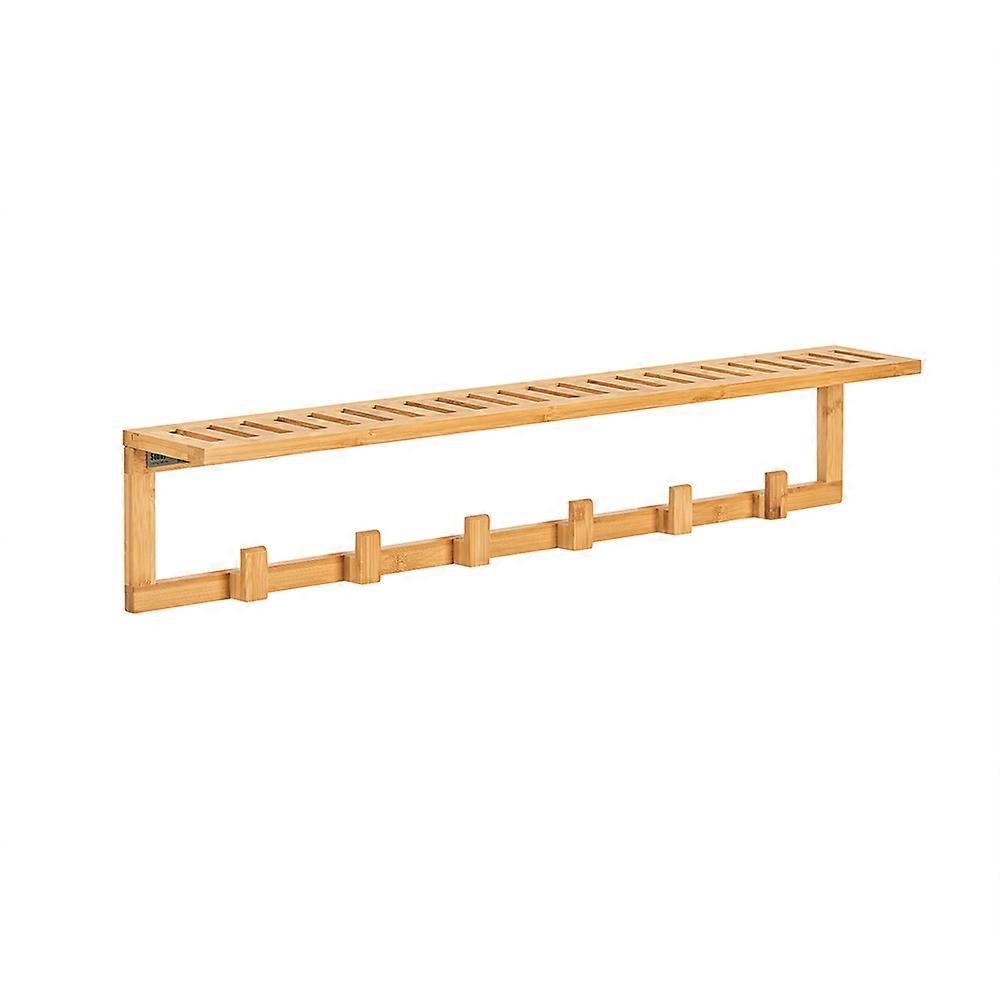 SoBuy FHK06-N, Wandgarderobe aus Bambus, Wandhandtuchhalter-Regal fr das  Badezimmer mit 6 Haken fr die Kleideraufbewahrung Didplay Wandregal |  Fruugo DE