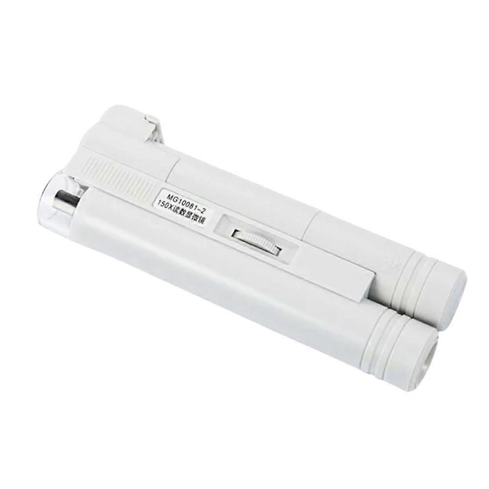 Pocket Microscope 150X Portable Mini Magnifier Without Scale Reading Scale Foldable Magnifying Loupe with LED Illuminate