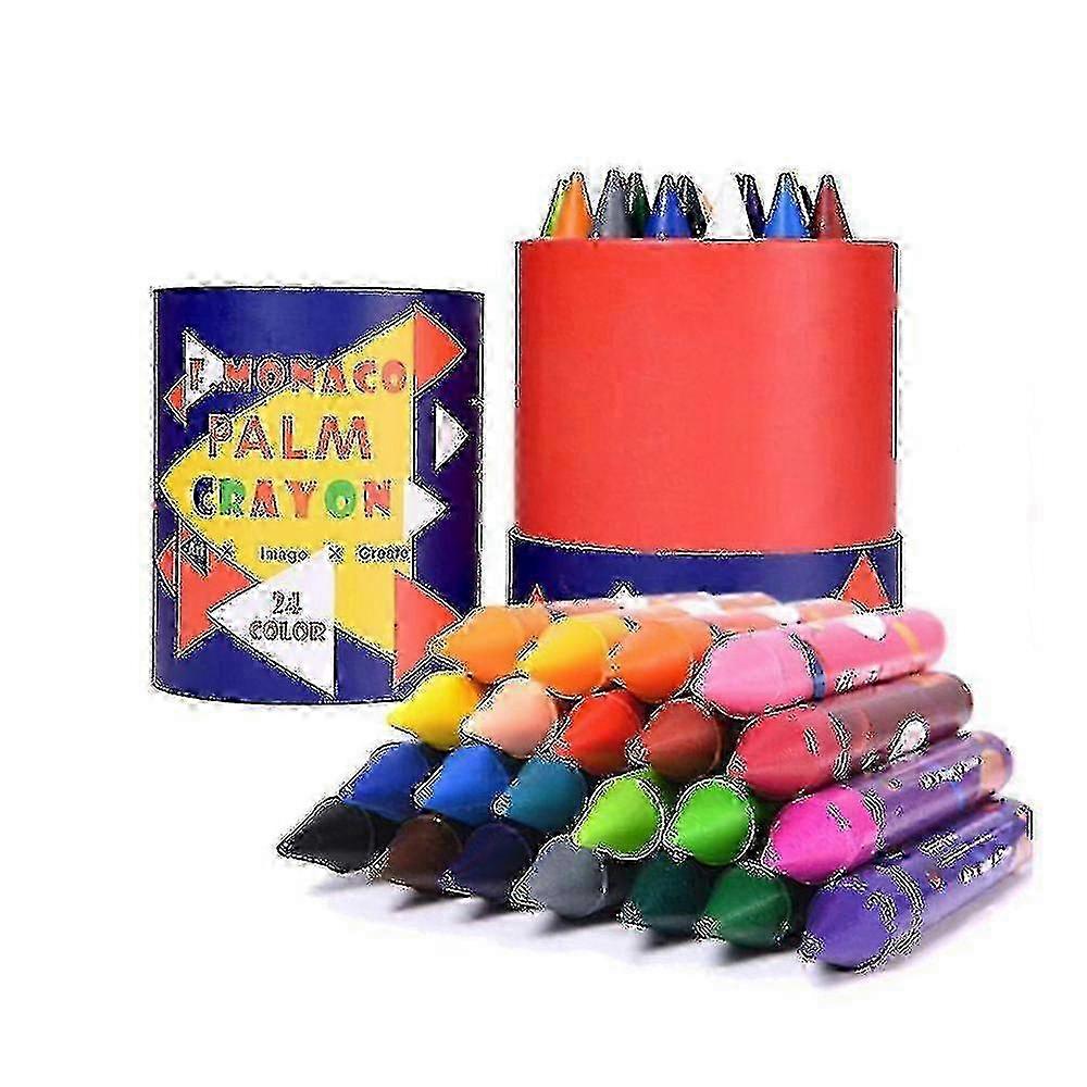 24 Colors Non Toxic Crayons Easy To Hold Large Crayons