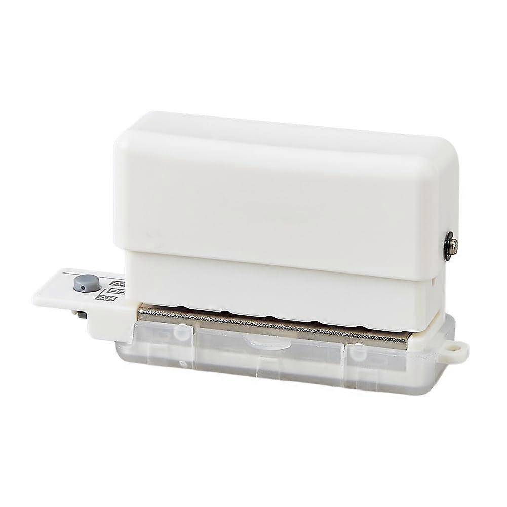 DIY 6-Hole Loose Leaf Paper Puncher, White Portable Manual Binding Machine for A5/B5/A4, 3.5x1.18x1.96inch, compatible with 6-ring binders