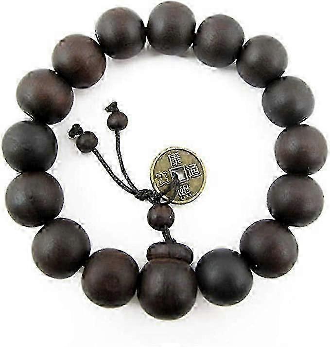 Mens Bracelet Wood Beads , Black