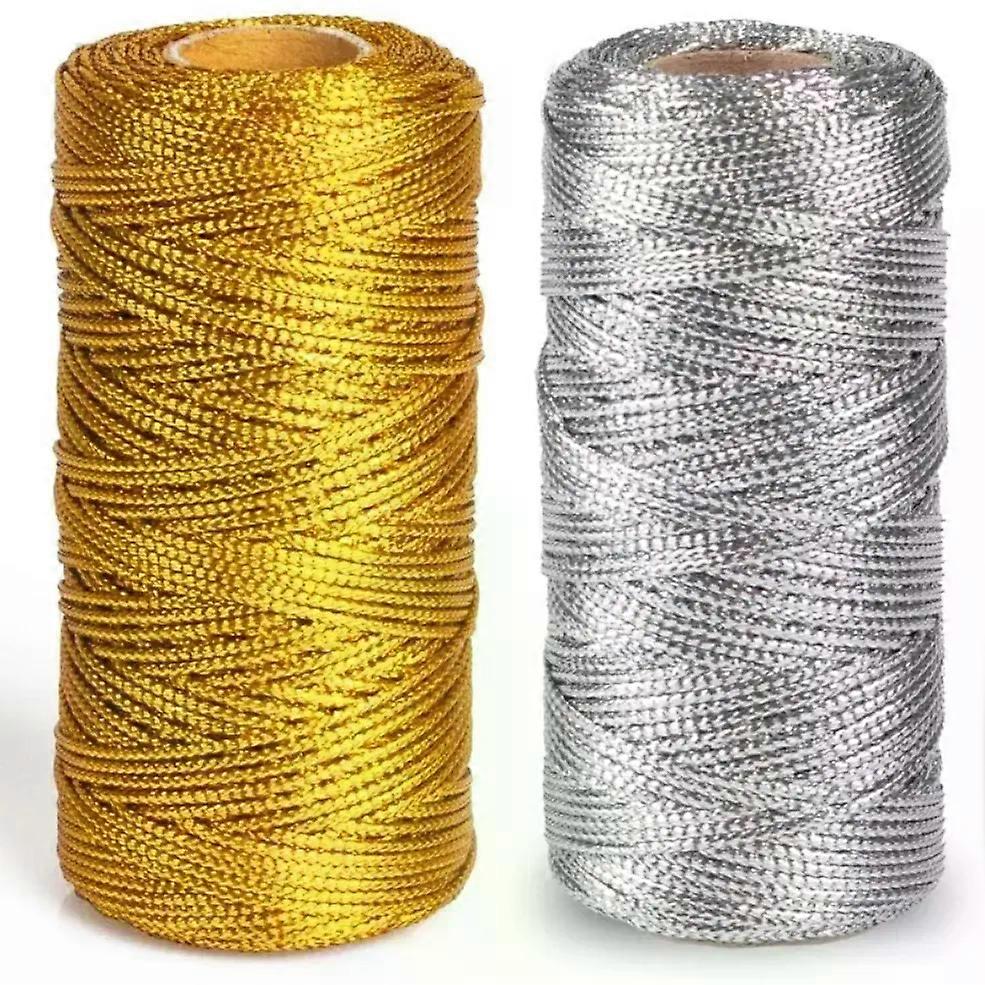 15mm 100M Gold Silver Macrame Cord Rope String for Sewing DIY Rope 100M Macrame Rope String for Sewing and Crafts Thread Twine