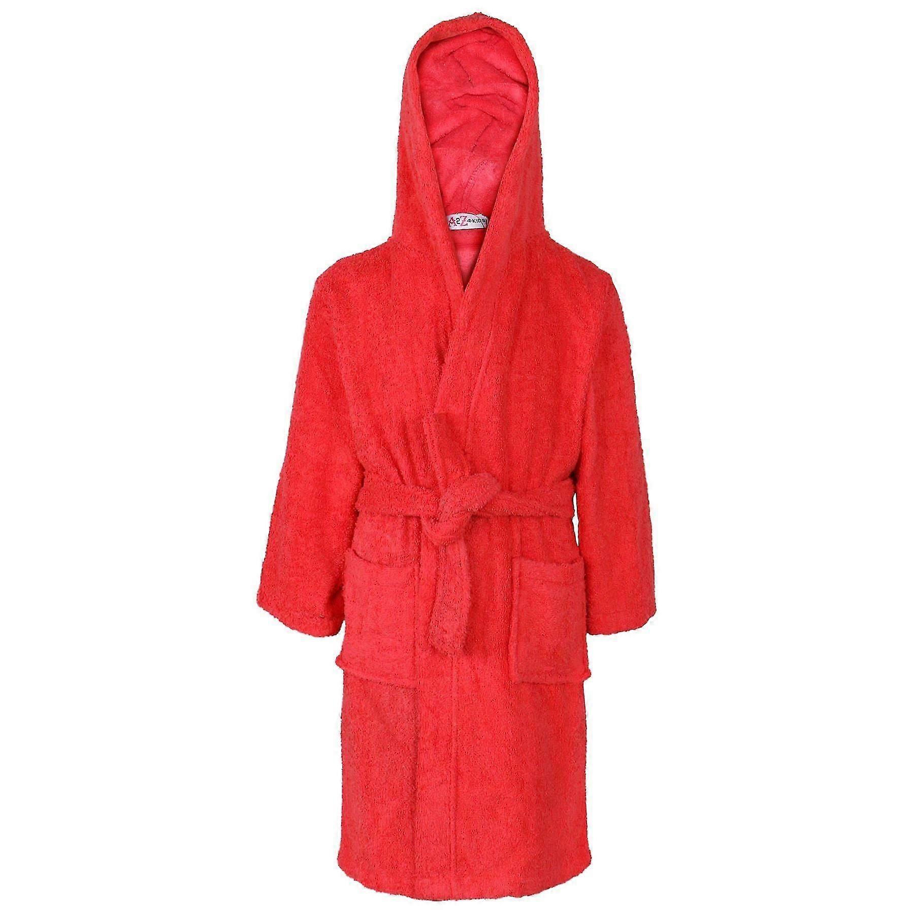 Unisex hette rødt håndkle badekåpe