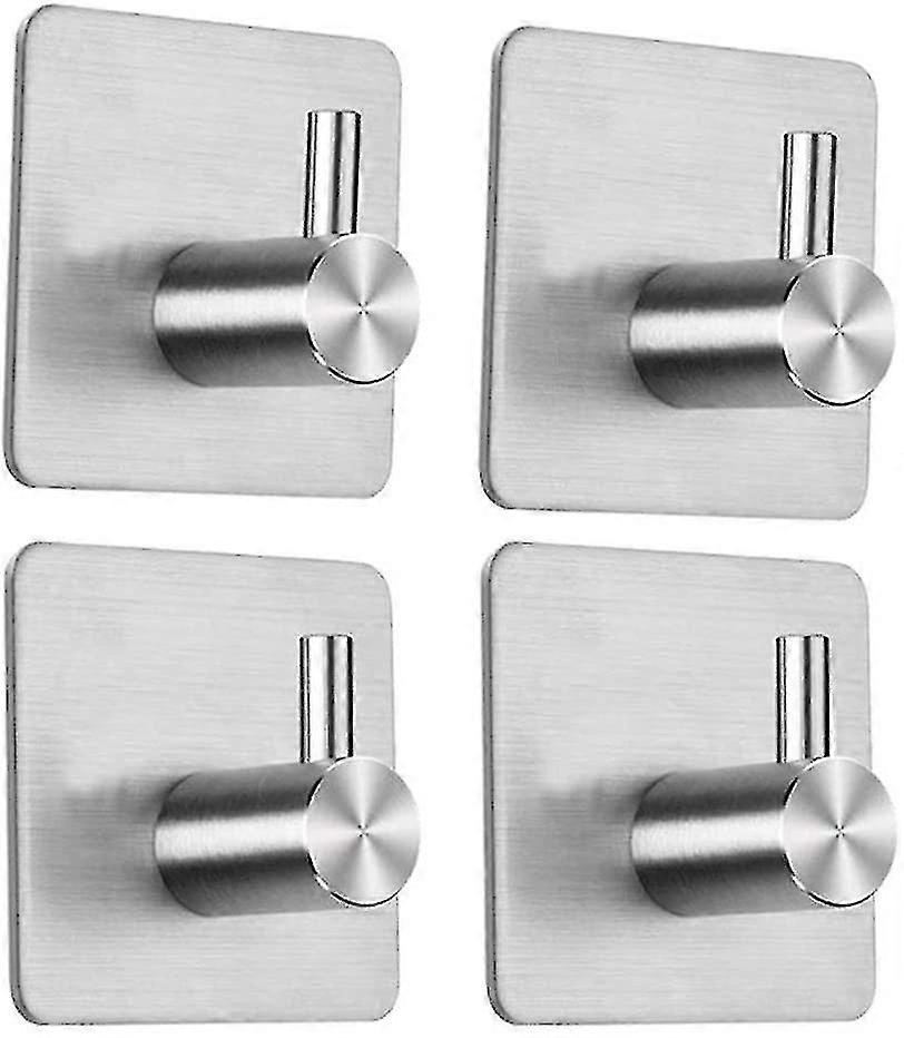 New Arrival: 4 Pack Self-Adhesive Door Hooks for Kitchen & Bathroom. Sticky On Hooks, Strong and Convenient