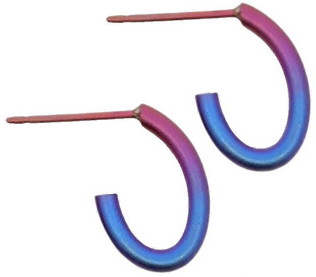 Ti2 Titanium Loop Stud Earrings - Pink