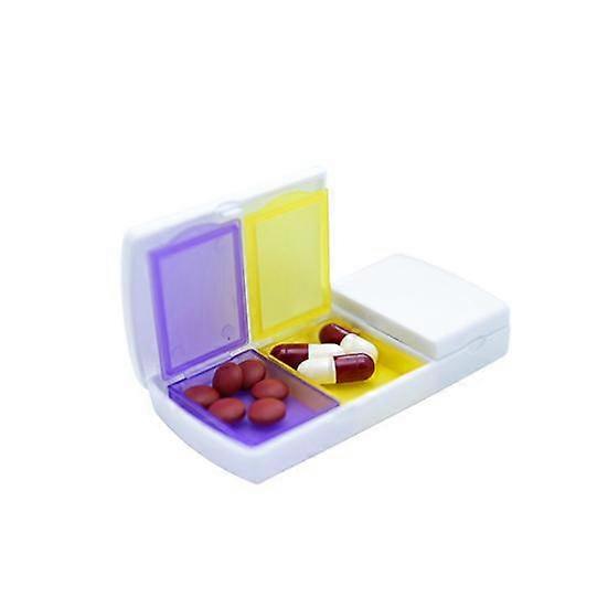 Pill Divider Anti-scratch for Pocket Lightweight Multiple Compartments Pill Cutter Safe Easy to Use White