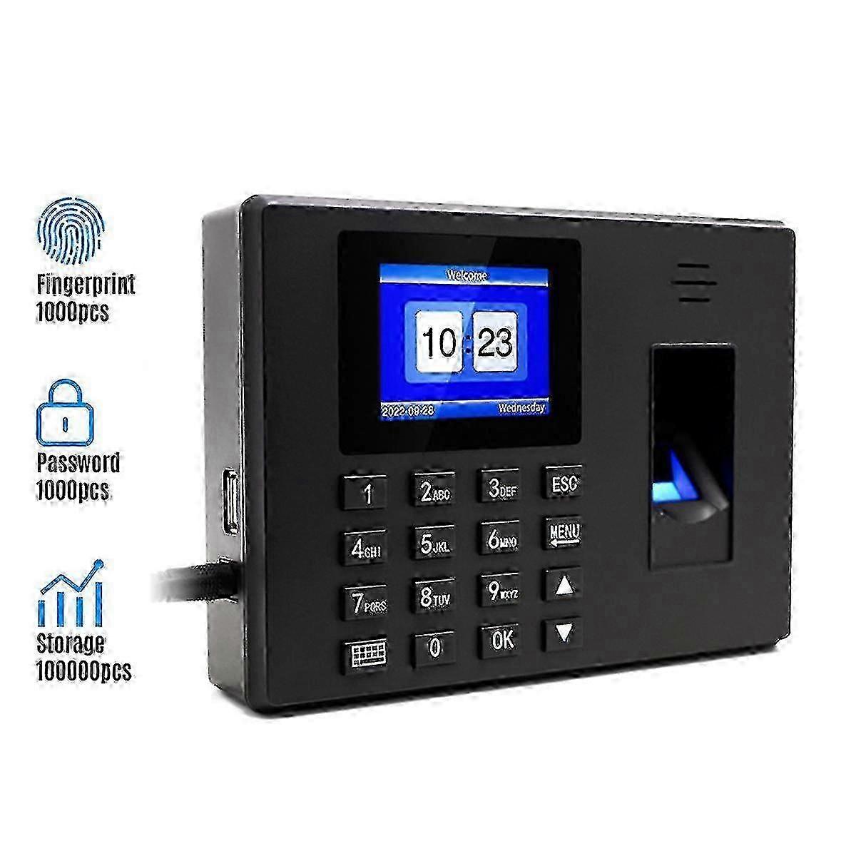 Fingerprint Password Attendance Machine Biometric Attendance System Electric Time Clock Recorder Machine-eu Plug