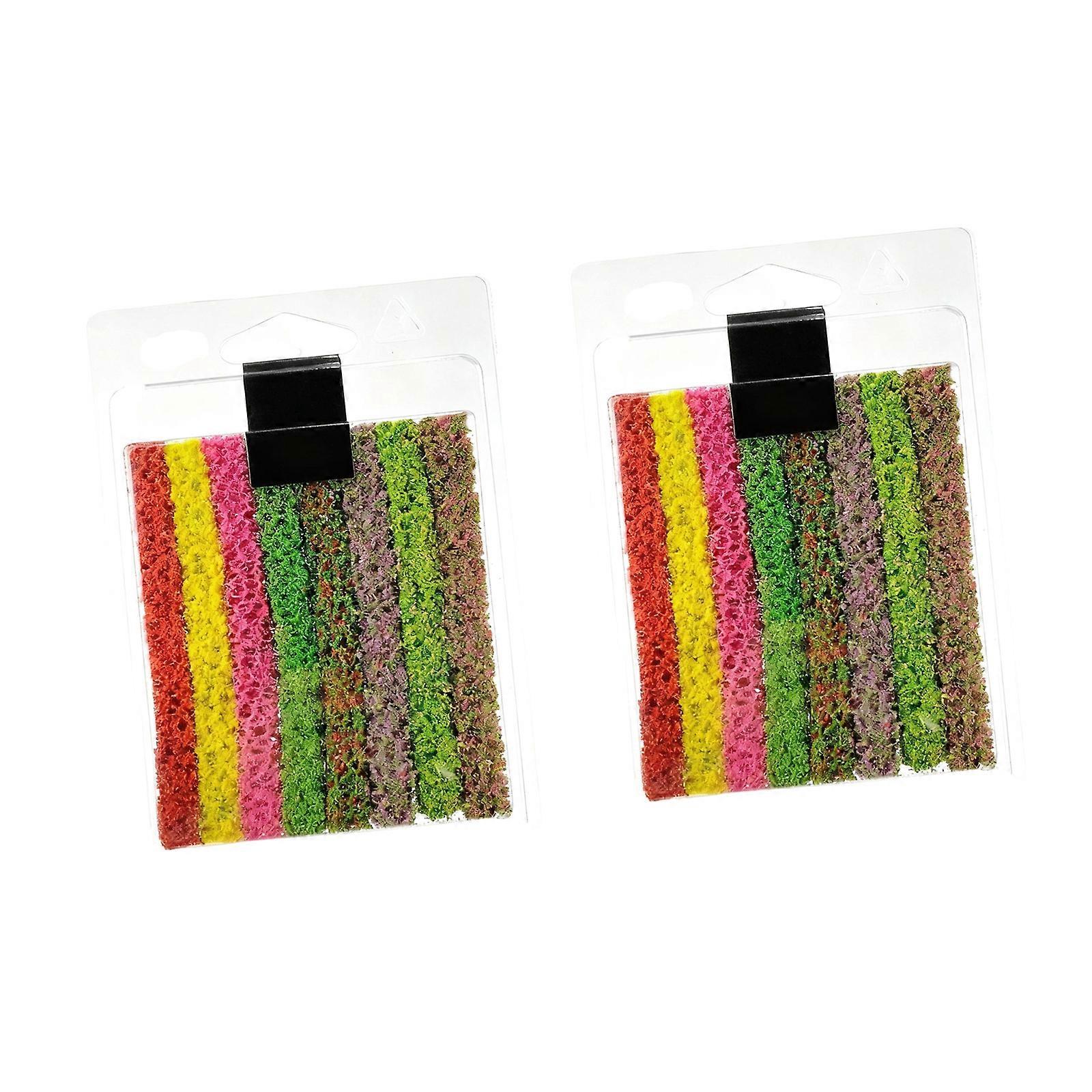 Assorted Plastic Shrub Strips Realistic Miniature Foliage For DIY Craft Scenery Customizable Landscape Design Model Building Multicolor