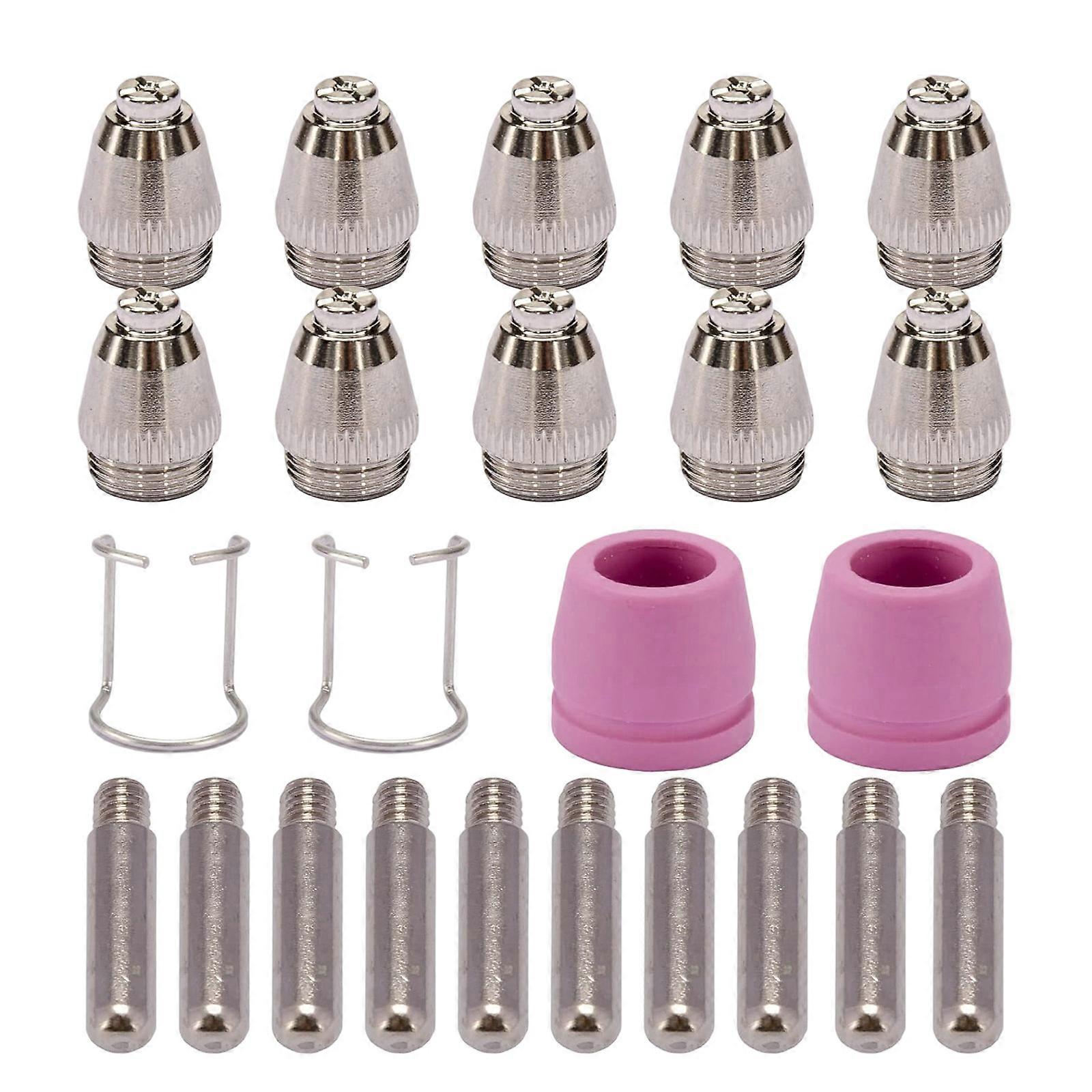 24 Unit Plasma Cutter Replacement Nozzles Heavy Duty Metal Tip Enhances Cutting Accuracy for Multiple Plasma Systems Multicolor