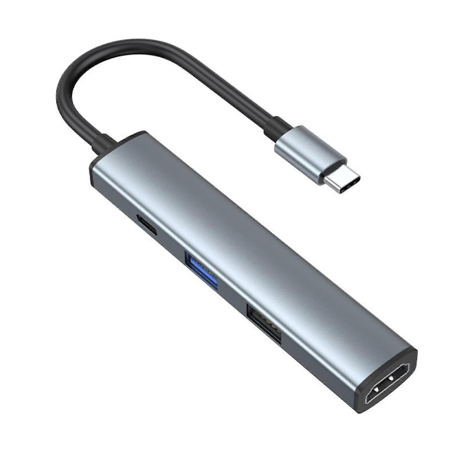 Multiple Port USB C Hubs Combines 100W Power Delivery 4K HDTV Connectivitys 5Gbps Data Transfer Aluminum Case Multicolor