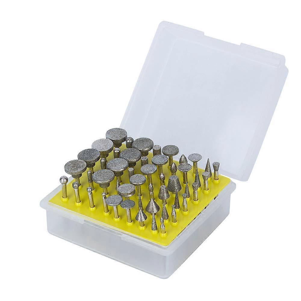 50Pcs Diamond Coated Rotary Burr Drill Bits 1/8' Shank for Rotary Grinding and Carving Tools