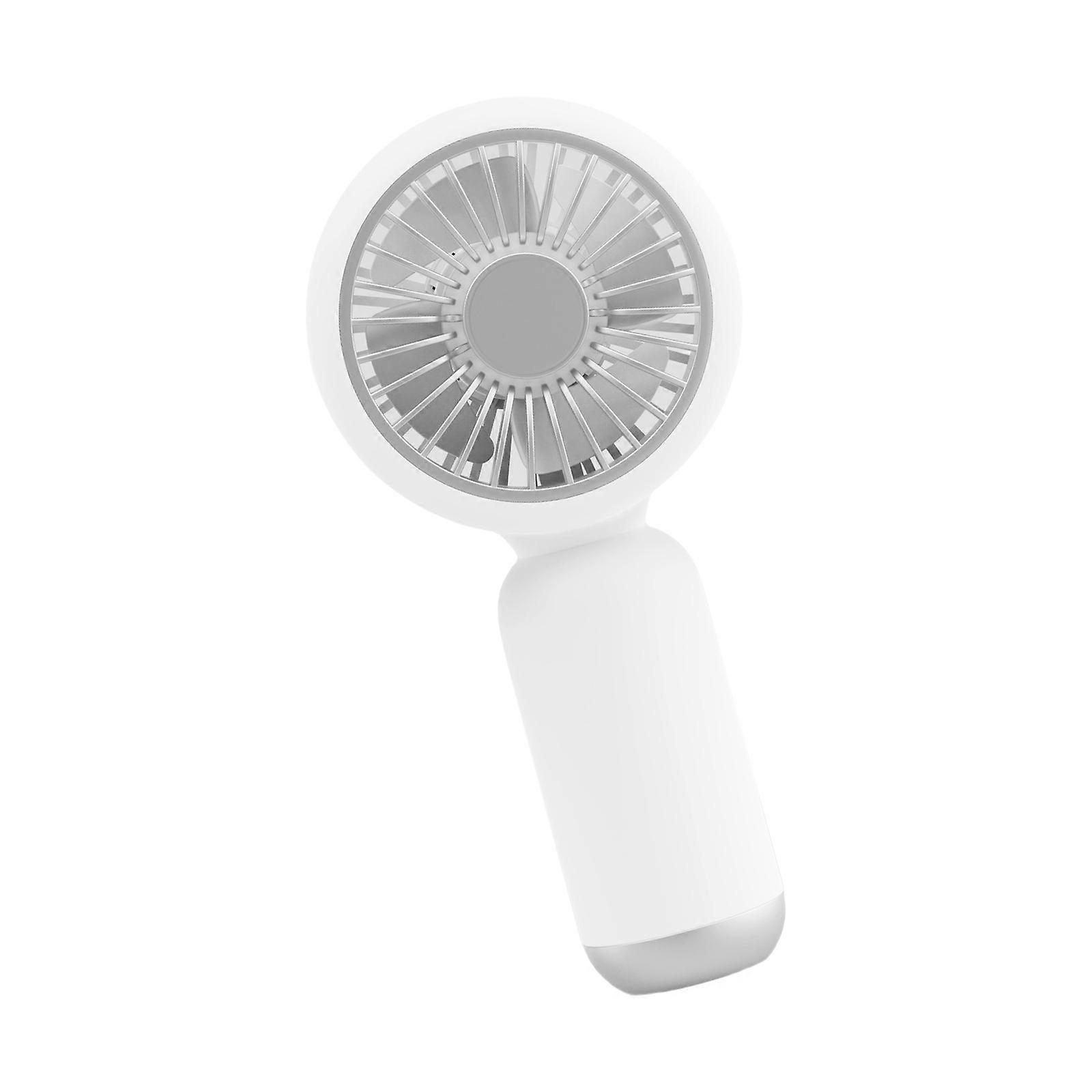 Convenient Handheld Portable Fan Comfortable Grip Quiet Small Electric Fan with Base for Travel And Daily Enduring  White