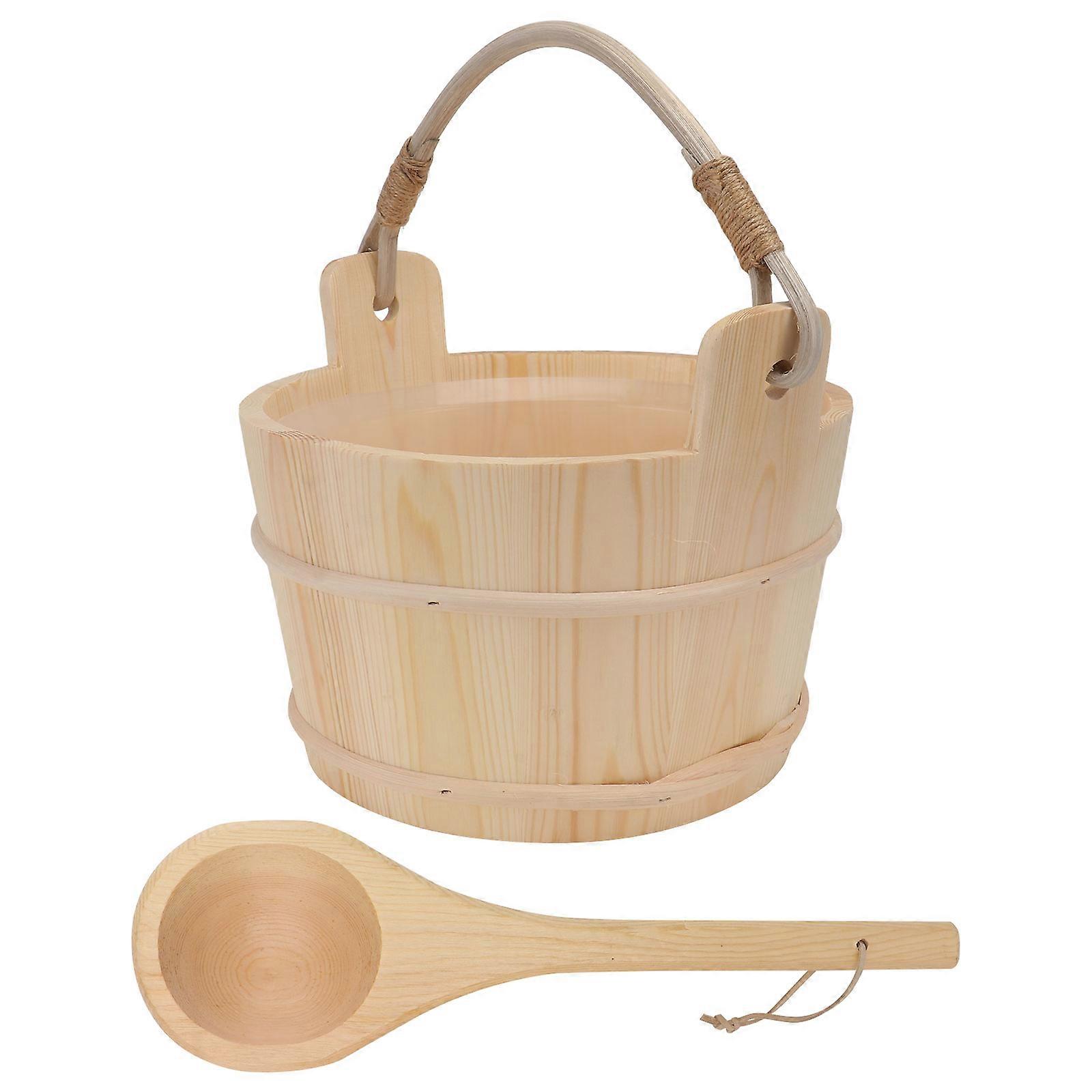 1Set Baril En Bois Cuillère Baril De Bain Ensemble Baril Spécial Baril pour Salle De Sauna