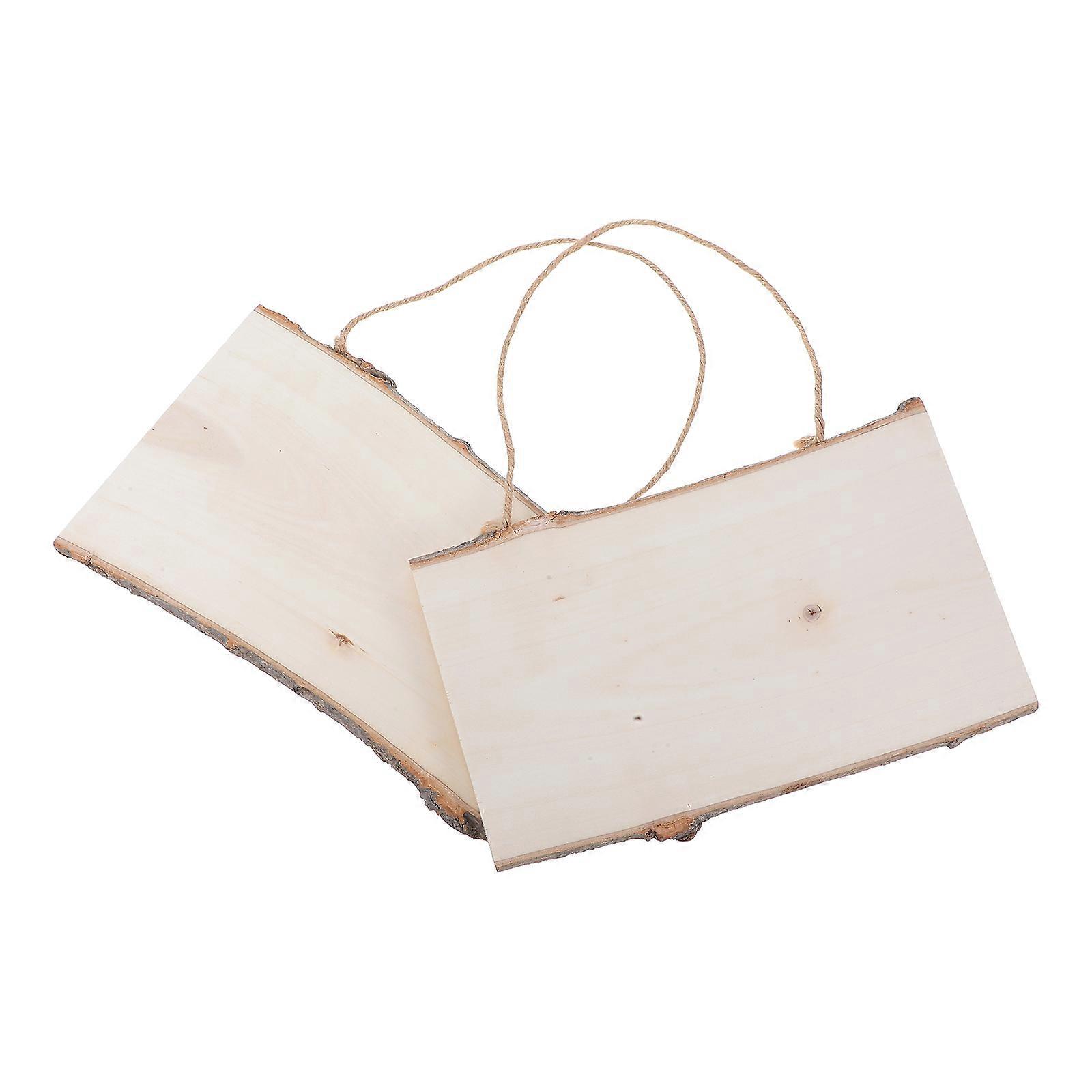 2 stuks houten opknoping board DIY blanco opknoping bord tekening display opknoping board houten opknoping message board hanger (16x25cm)