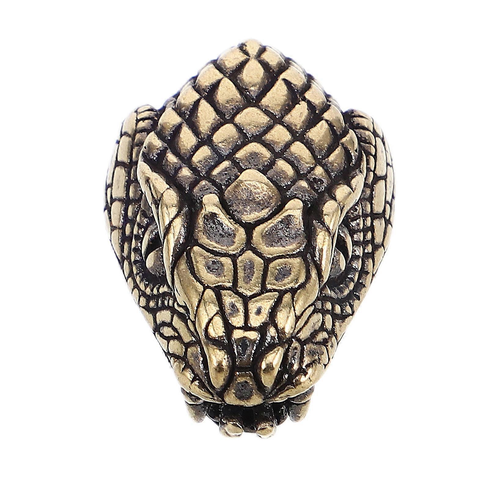 Snake Head Keychain Vintage Brass Charm for DIY Use Single Pendant