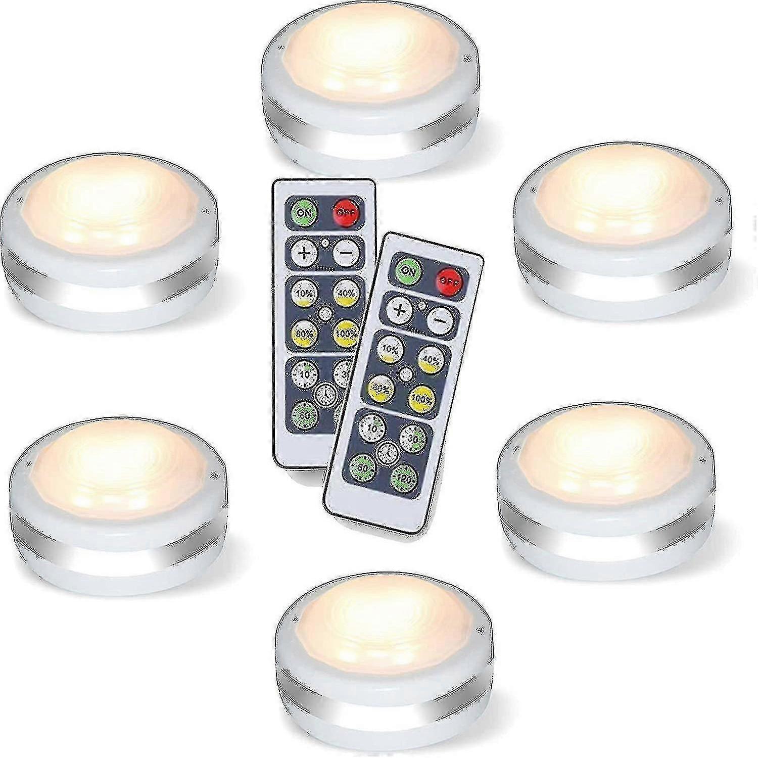 Puck Lights With Remote, Wireless Led Puck Lights Battery Operated, Led Puck Lights With Remote Control, Led Under Cabinet Lighting, Dimmable Closet