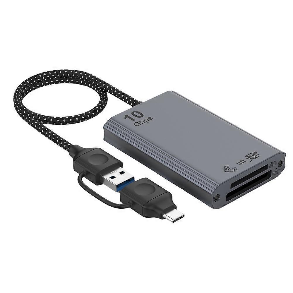 CFexpress Type B and SD Dual-Slot Memory Card Reader, 10Gbps USB 3.2 Gen 2 Type B CFexpress Adapter Memory Card Reader A