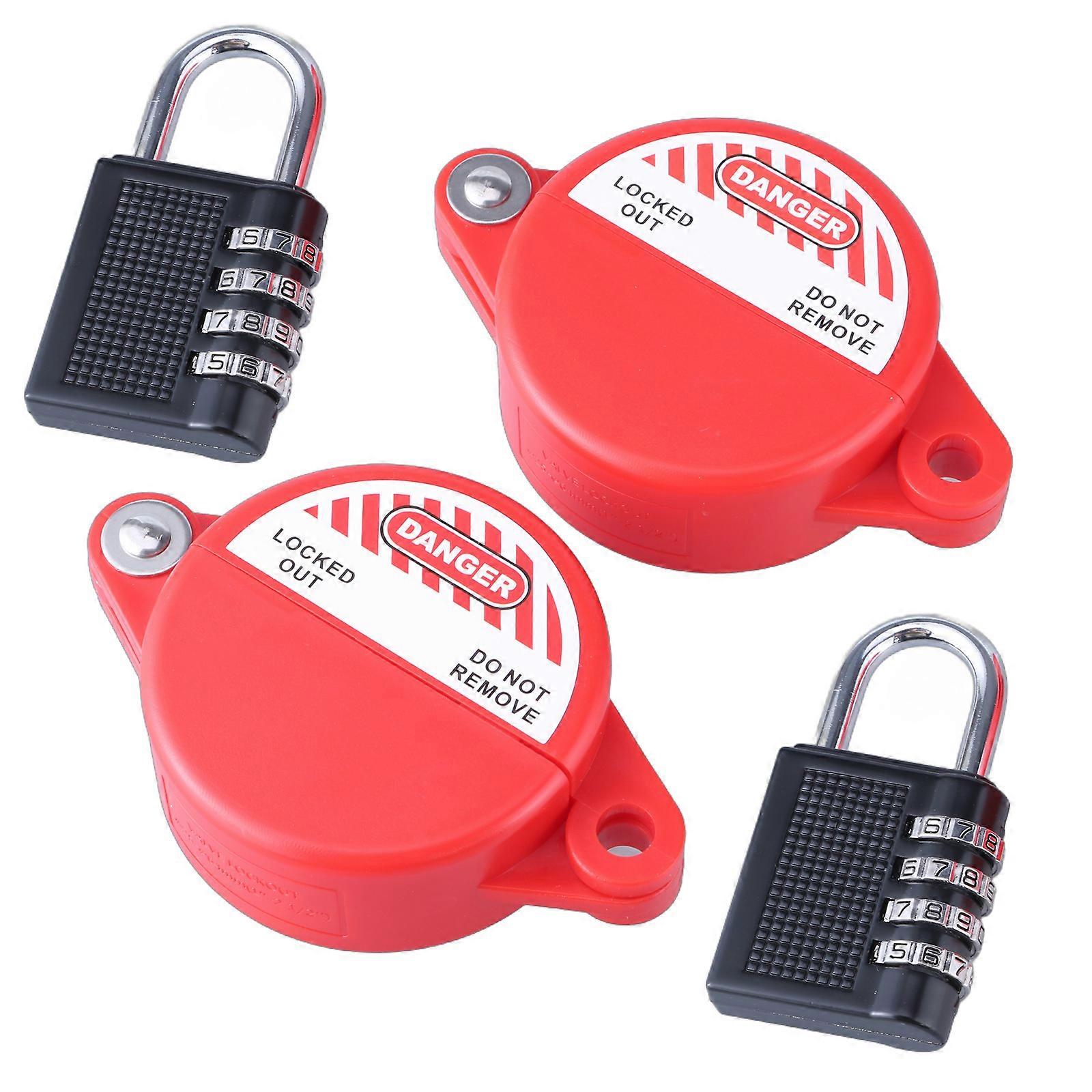 Secure Water Tap Locking set with Padlock Gate Valves Lockout System Plastic Gate Valves Lock with Combo Lock for Home Multicolor