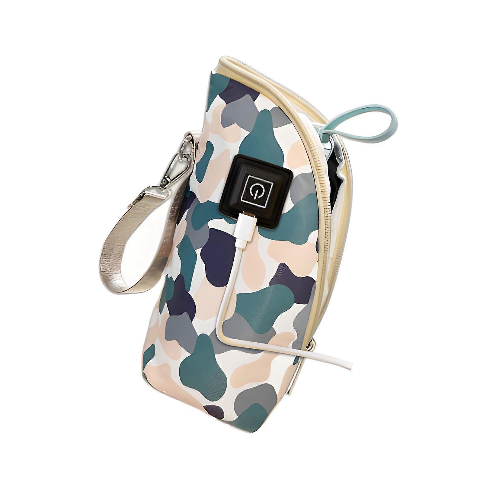 USB Propelled Insulated Bottle Bag Multiple Functional For Milk Coffee Outdoor Feeding Permanent Polyester Substance  White