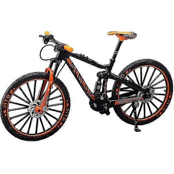 Mini 1:10 Alloy Bicycle Scale Model Desktop Simulation Ornament Finger Mountain Bikes Toy Orange