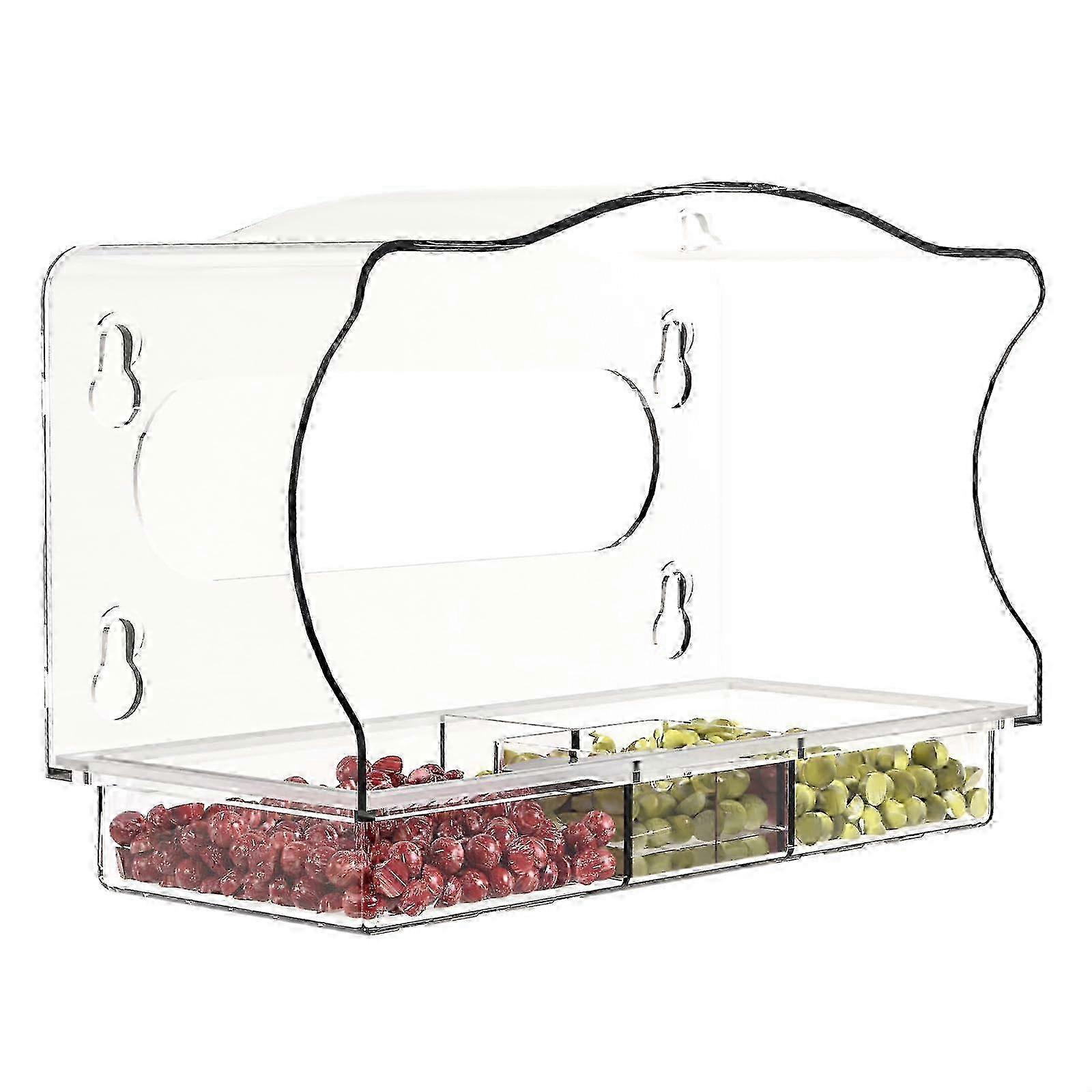 w Window-Mount Bird Feeder - Suction Cup Base & Removable Seed Tray