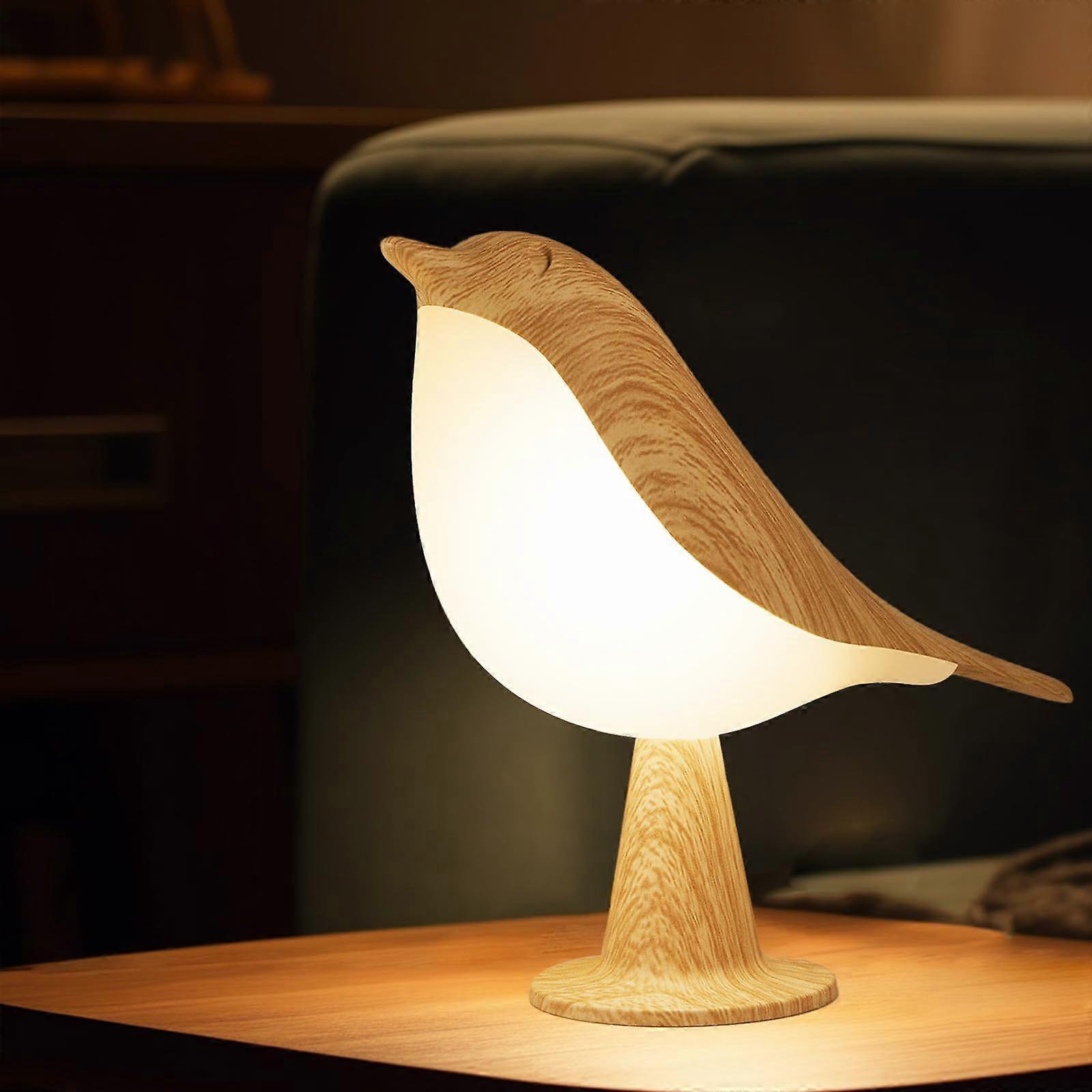 Cordless LED Desk Lamp with Aroma Diffuser, Touch Control Night Light, Rechargeable, 3 Color Modes, Brown Hummingbird Design