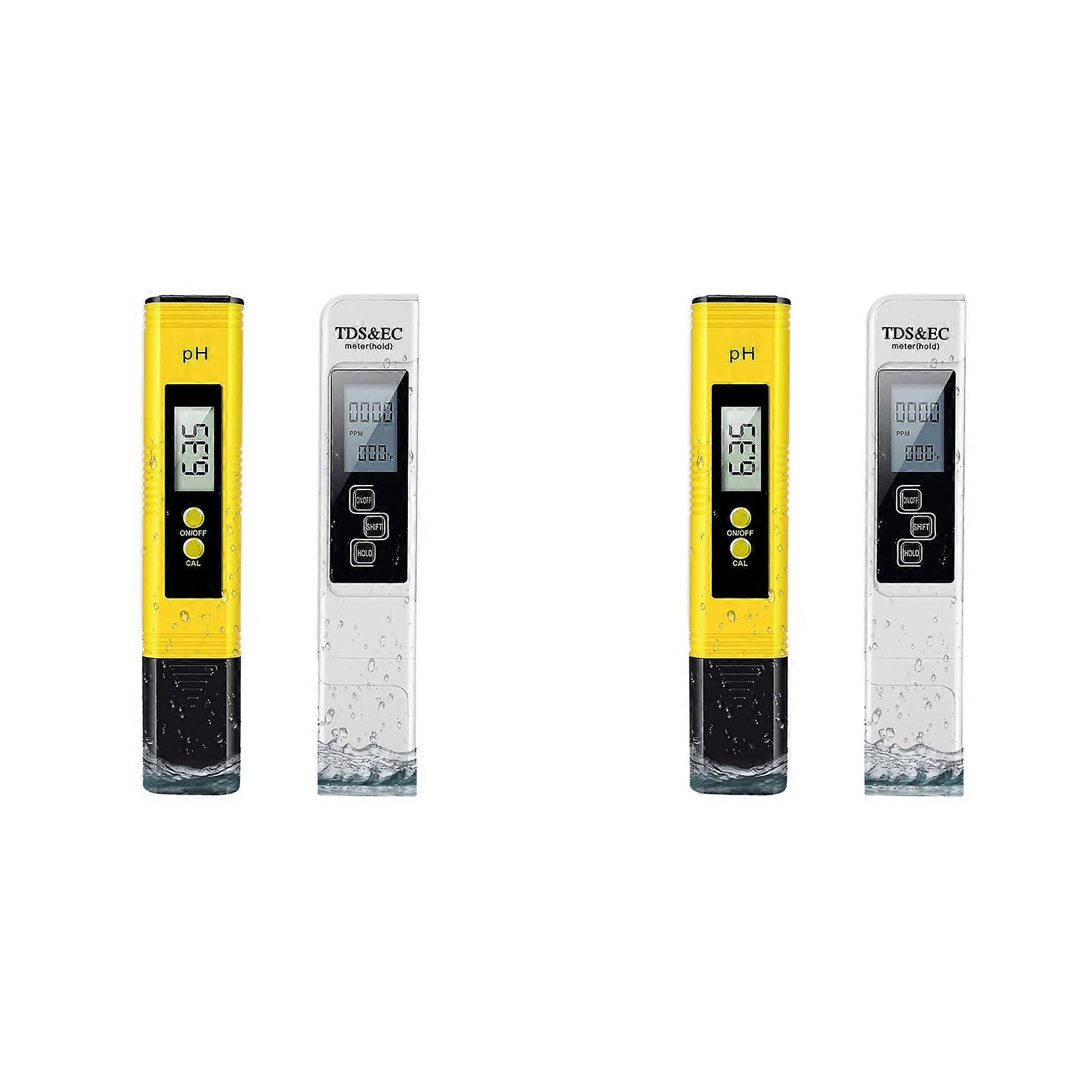 2X PH Meter and TDS Meter,Digital Water Quality Tester, 0-9990 PPM,EC and Temperature Measurement 0.01 PH High Precision