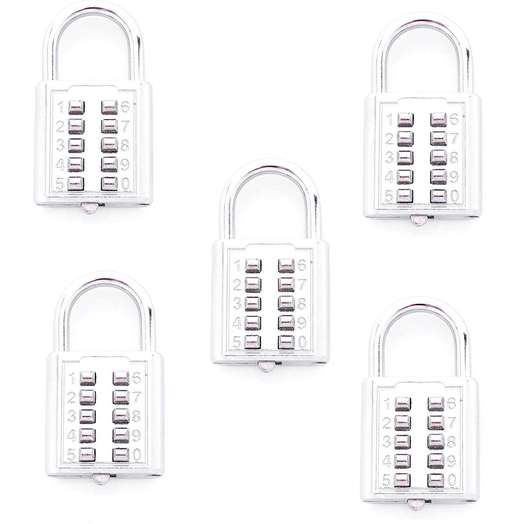 5X Anti-Theft Button Combination Padlock Digit Push Password Lock Zinc Alloy Security Lock