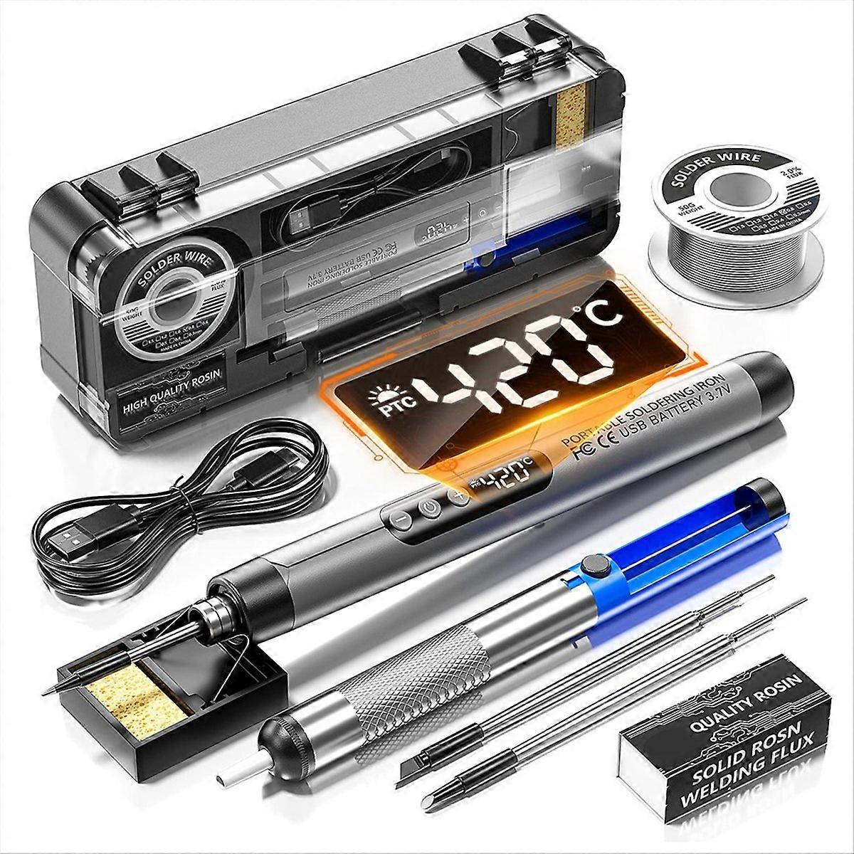 Cordless USB Digital Soldering Iron Adjustable Temperature