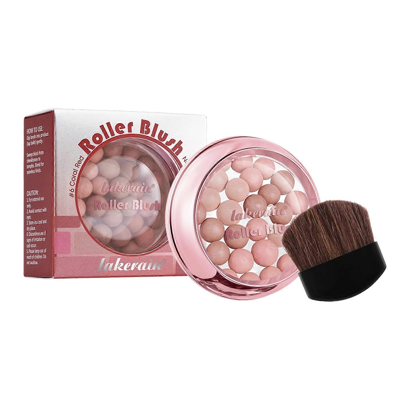 Highlighting Blush Ball Fine Shimmers Beads for Subtle Glow Gentle Formula for Quick Touch Ups During Daily Activities  Coral Red