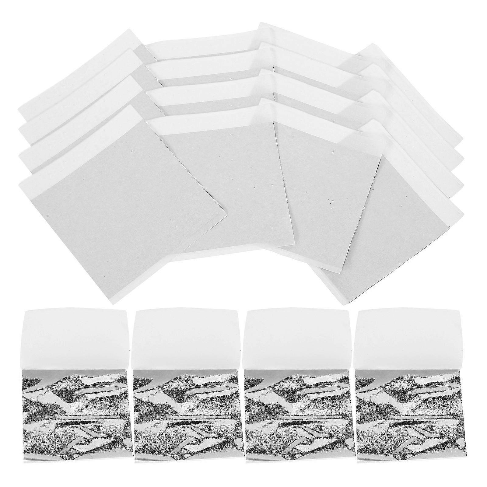 Silver Foil Sheets Metallic Foil Flakes for Decor 100 Sheets Imitation Silver