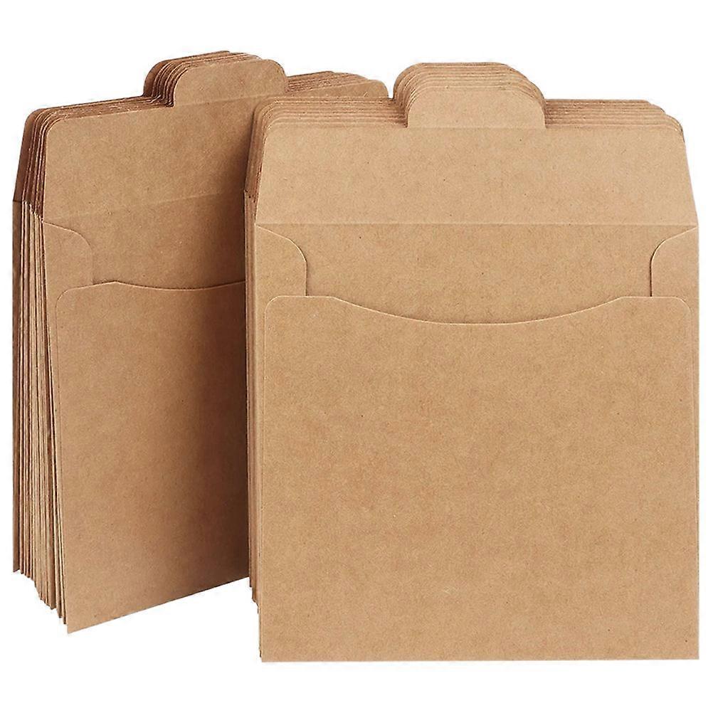Light Brown Kraft Paper Cd Sleeves for Storage 100Pcs Durable Set