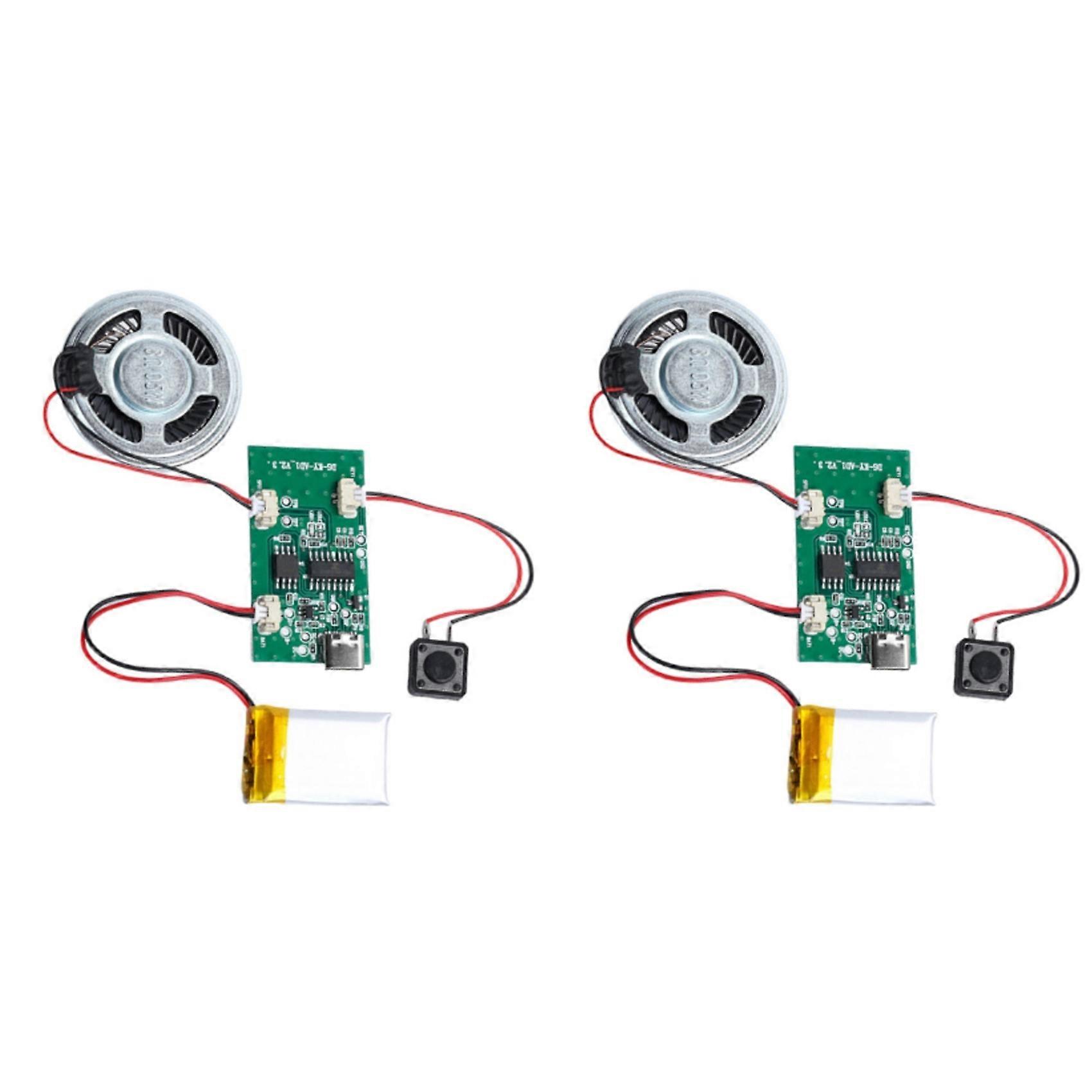 2X Programmable Sound Recorder Module - DIY Music Voice Recording Module Chip with Speaker, Can Recording Sound Music