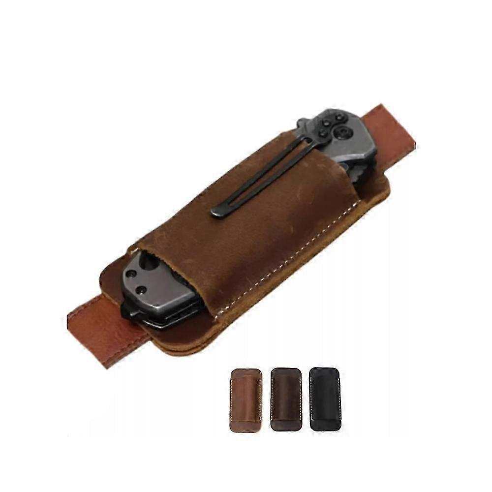 غمد سكين جلدي بتصميم كلاسيكي مع حزام حمل أفقي - جراب مصنوع يدويًا للسكاكين