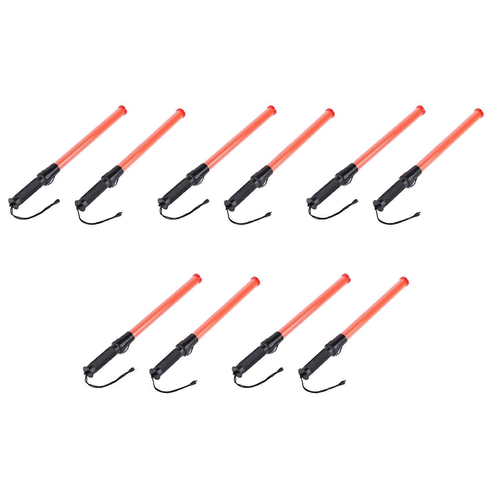 10Pack 21Inch Signal Traffic Safety Led Light Traffic Wands for Parking Guides