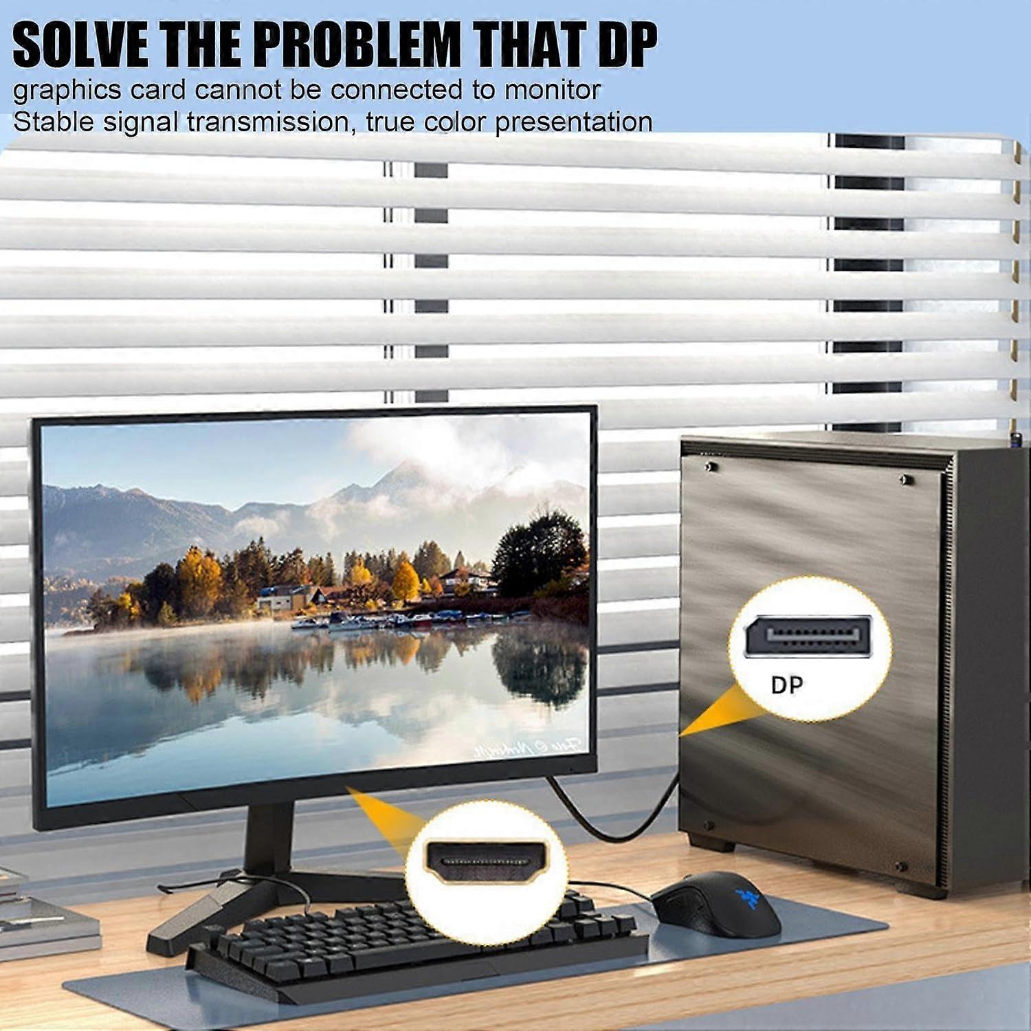 Computer Monitor Cable  Male To Male,  Speed Data Transfer, 5.91 Ft, Replacement Part For Desktops