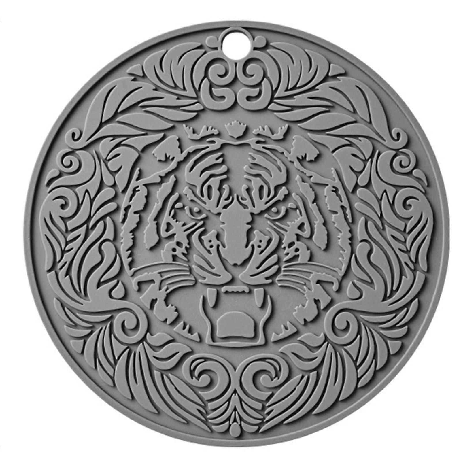 Silicone Heat Resistant Mat with Decorative Pattern, NonSlip Multipurpose Trivet for Kitchen