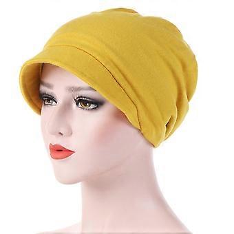 Moda Cálido Algodón Mujer Color sólido Gorro de gorro para otoño invierno
