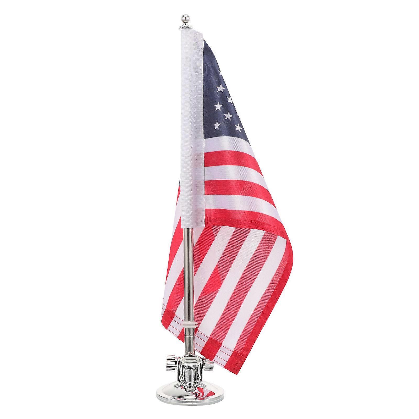 2 Sets Outdoor Flag Pole Base Durable Suction Cup Mount Tool For Vehicle Display Rectangular Flagpole