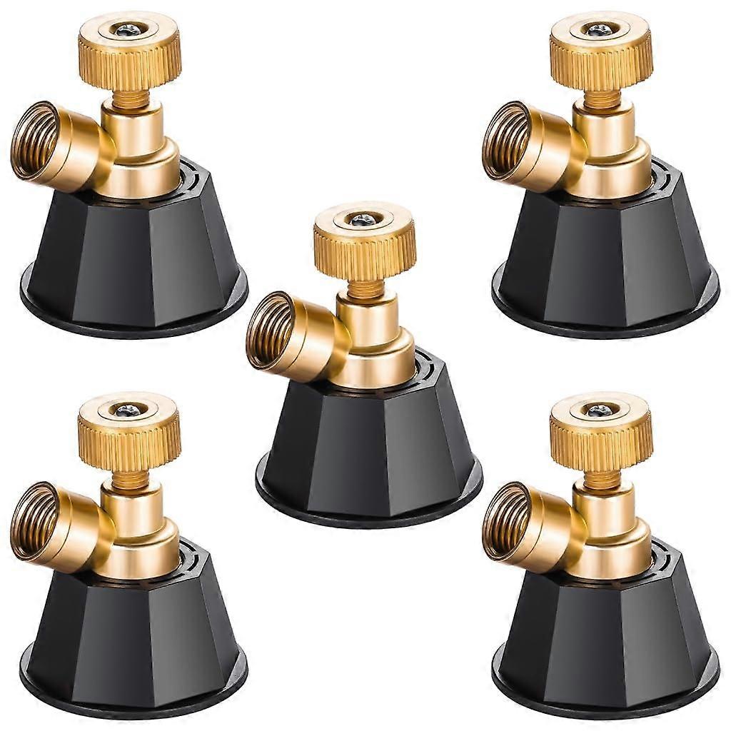 5Pcs Adjustable Brass Misting Nozzle Set for Precise Pressure Irrigation and Landscaping