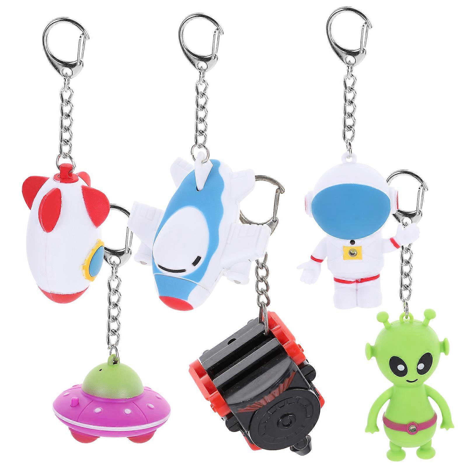Key Chain Flash Light Assorted Color Gifting Kids Toy 6Pcs