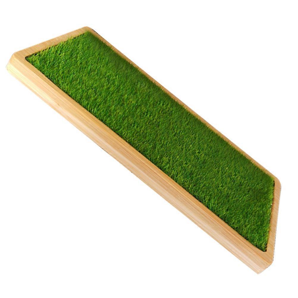 Model Tray Base Bamboo Stand for Storage Use with Artificial Grass Display