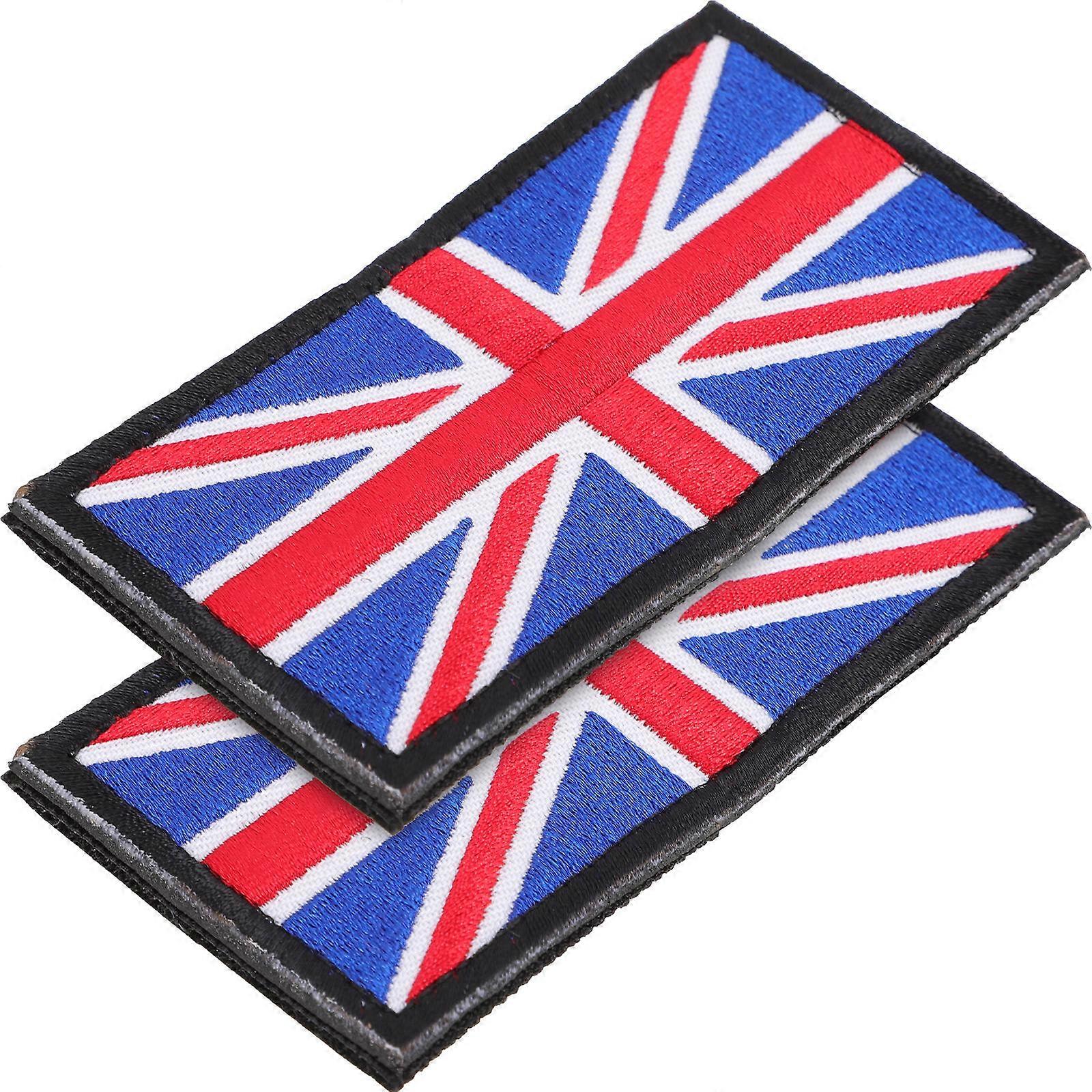 Delicate Embroidery British Flag Patch for Decoration 2Pcs Patch Set