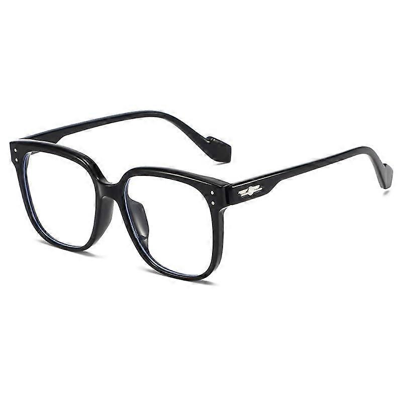 Oversized Blue Light Blocking Computer Reading Glasses Black +1.50 Magnification Square Frame