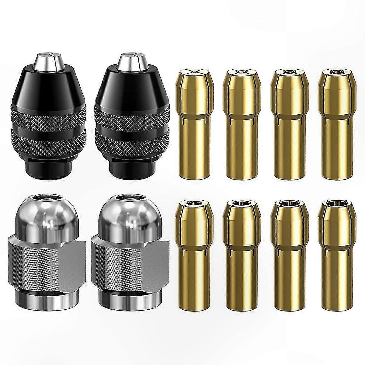 12PCS Drill Chuck Collet Set, 1/32" to 1/8" Keyless Replacement Bits for Rotary Tools