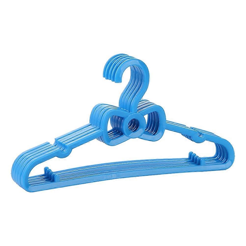 Children's Bow Hangers Plastic Clothes Hanging Racks 10Pcs Blue