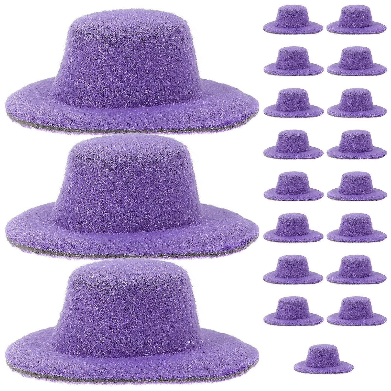 Mini Jazz Hat Tiny Jazz Hat for Party Use 20Pcs Purple Fabric Material