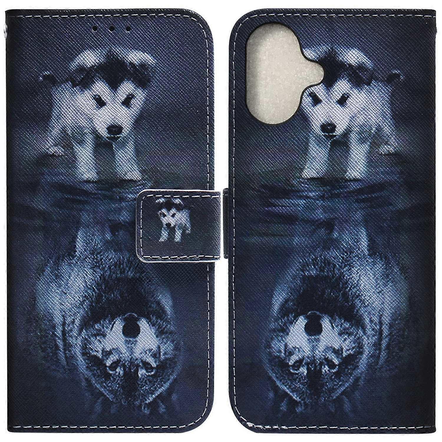 For iPhone 16 Wallet Case Pattern Print Leather Phone Cover