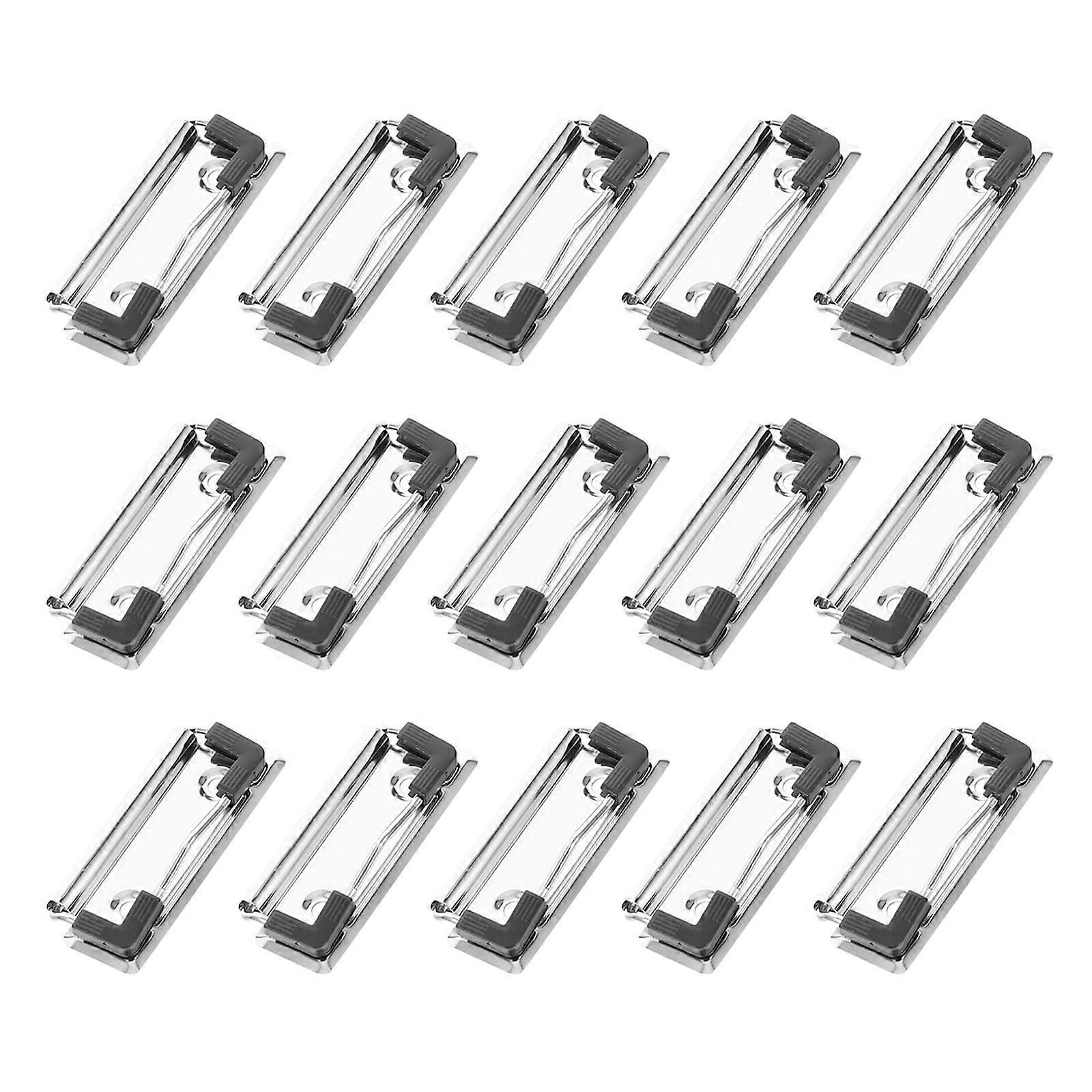 15pcs Mountable Metal Clipboard Clips Spring Loaded File Folder for School